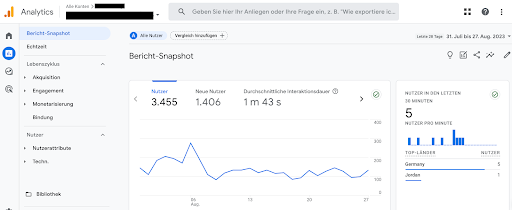 Google Analytics Snapchot Bericht