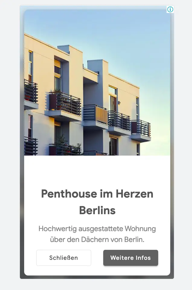 Google Werbung für Immobilienmakler Beispiel