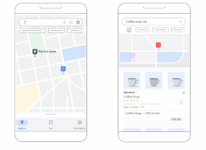 Screenshot Google Maps & lokale Vorschläge