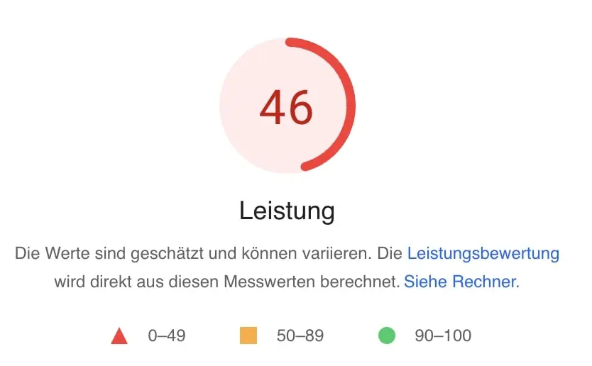 PageSpeed Insights Beispiel