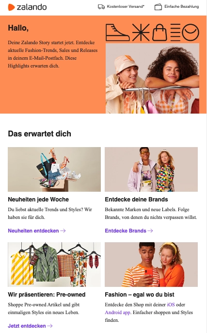 Werbung Online Shop mit Newsletter