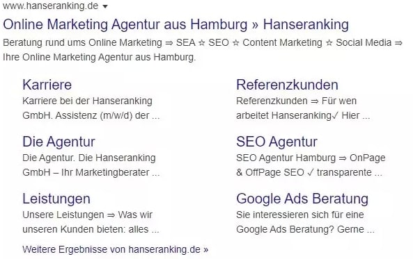 SEO Sitelinks